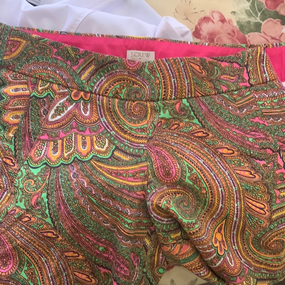 J crew shorts side zipper multi color